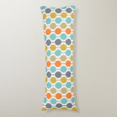 Mid-Century Modern Retro Geometric Circles Pattern Lichaamskussen (Voorkant Verticaal)