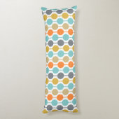 Mid-Century Modern Retro Geometric Circles Pattern Lichaamskussen (Achterkant (Verticaal))