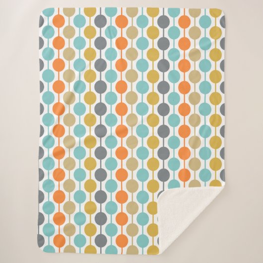 Mid-Century Modern Retro Geometric Circles Pattern Sherpa Deken (Voorkant)