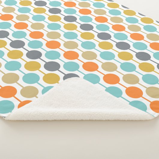 Mid-Century Modern Retro Geometric Circles Pattern Sherpa Deken (3/4)