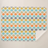 Mid-Century Modern Retro Geometric Circles Pattern Sherpa Deken (Voorkant (horizontaal))