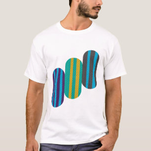 Mid-Century Modern Retro Geometrische Gestreepte C T-shirt