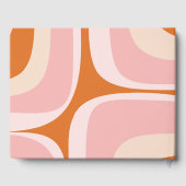 Mid Century Modern Retro Groove Roze en Sinaasappe Gastenboek (Achterkant)