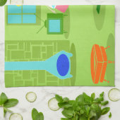 Mid Century Modern Retro Houseechtgenote Kitchen T Theedoek (Gevouwen)