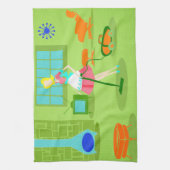Mid Century Modern Retro Houseechtgenote Kitchen T Theedoek (Verticaal)