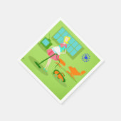 Mid Century Modern Retro Huisvrouw Papieren servet (Hoek)