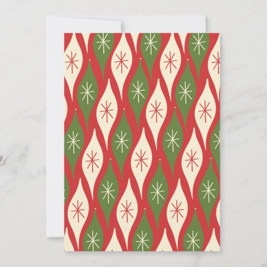 Mid Century Modern Retro Kerstfeest Kaart (Achterkant)
