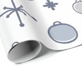 Mid Century Modern Retro Kerstkunst Silver Cadeaupapier (Rol Hoek)