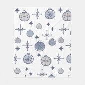 Mid Century Modern Retro Kerstkunst Silver Fleece Deken (Voorkant)