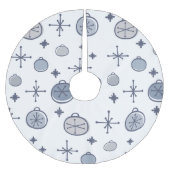 Mid Century Modern Retro Kerstkunst Silver Kerstboom Rok (Voorkant)