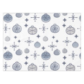 Mid Century Modern Retro Kerstkunst Silver Tafelkleed (Voorkant (Horizontaal))