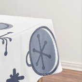 Mid Century Modern Retro Kerstkunst Silver Tafelkleed (Voorbeeld)