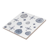 Mid Century Modern Retro Kerstkunst Silver Tegeltje (Zijkant)