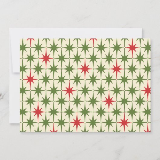 Mid-Century Modern Retro KerstStarbursts Kaart (Achterkant)