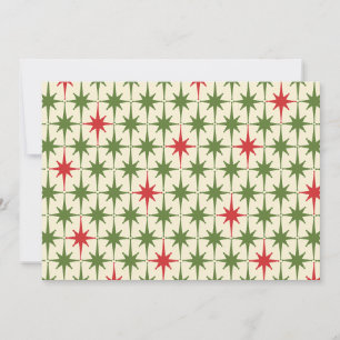 Mid-Century Modern Retro KerstStarbursts Kaart