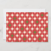 Mid-Century Modern Retro KerstStarbursts Red Kaart (Voorkant)