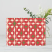 Mid-Century Modern Retro KerstStarbursts Red Kaart (Staand voorkant)
