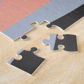 Mid Century Modern Retro Landscape Oranje Legpuzzel (Zijkant)