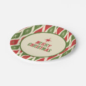 Mid Century Modern Retro Merry Kerstretro Papieren Bordje (Gekanteld)