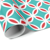 Mid Century Modern Retro Mod Overlapping Circuits Cadeaupapier (Rol Hoek)