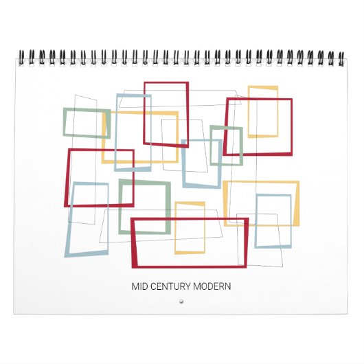 Mid Century Modern Retro Originele Kunst Kalender (Hoes)