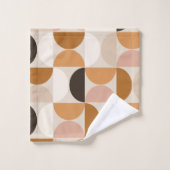 Mid Century Modern Retro Pattern Brown Earth Tones Bad Handdoek (Wasdoekje)