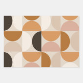 Mid Century Modern Retro Pattern Brown Earth Tones Inpakpapier Vel (Voorkant)