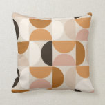 Mid Century Modern Retro Pattern Brown Earth Tones Kussen<br><div class="desc">Retro mid-eeuwse moderne patronen - abstracte geometrische vormen - minimalistisch patroon in aardtonen - Bruin,  beige,  wit,  terracotta.</div>