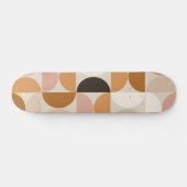 Mid Century Modern Retro Pattern Brown Earth Tones Persoonlijk Skateboard (Horizontaal)