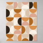 Mid Century Modern Retro Pattern Brown Earth Tones Poster (Voorkant)