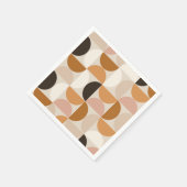 Mid Century Modern Retro Pattern Brown Earth Tones Servet (Hoek)
