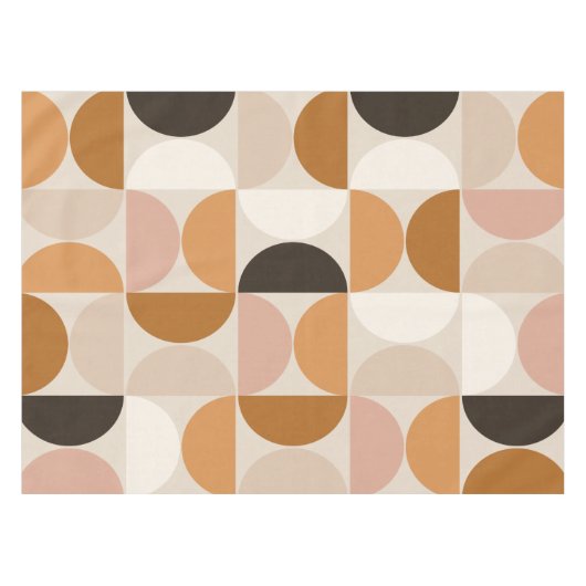 Mid Century Modern Retro Pattern Brown Earth Tones Tafelkleed (Voorkant (Horizontaal))
