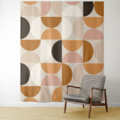 Mid Century Modern Retro Pattern Brown Earth Tones Wandkleed (In situ)