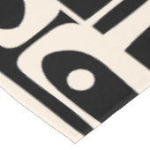 Mid Century Modern Retro Piquet Zwart en Crème Tafelkleed (Gekanteld)