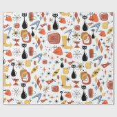 Mid Century Modern Retro  printpapier Cadeaupapier (Vlak)