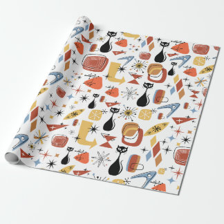 Mid Century Modern Retro printpapier Cadeaupapier