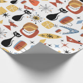 Mid Century Modern Retro  printpapier Cadeaupapier (Hoek)