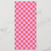 Mid Century Modern Retro Rood en Roze Band Weddens Menu (Achterkant)