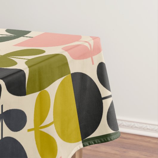 Mid‑century modern- Retro Scandinavian Flowers  Tafelkleed (Voorbeeld)