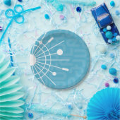 Mid Century Modern Retro Sputnik Snowflake MOD Papieren Bordje (Feest)