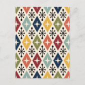 Mid Century Modern Retro Starburst Pattern Briefkaart (Voorkant)