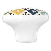 Mid Century Modern Retro Starburst Pattern Keramische Knop (Zijkant)