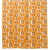 Mid Century Modern Retro Tiki Print Douchegordijn (Voorkant)