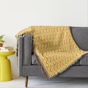 Mid-Century Modern Ribbons, geel en oranje Deken