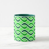 Mid-Century Modern Ribbons, groene tinten Mok (Midden)