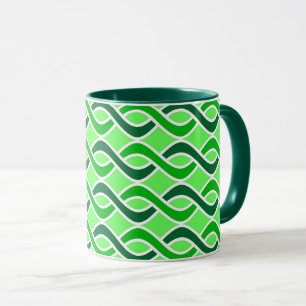 Mid-Century Modern Ribbons, groene tinten Mok