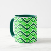 Mid-Century Modern Ribbons, groene tinten Mok (Voorkant links)