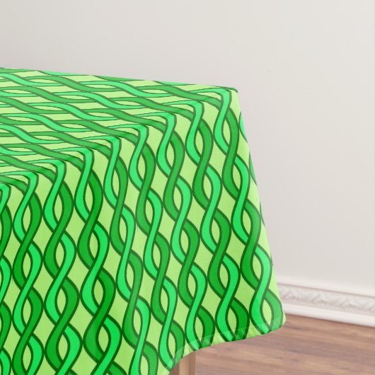 Mid-Century Modern Ribbons, groene tinten Tafelkleed (Voorbeeld)