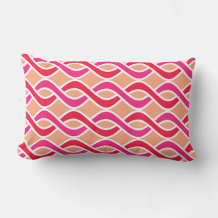 Mid-Century Modern Ribbons, koraalschoppen Kussen