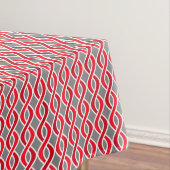 Mid-Century Modern Ribbons, rood en grijs / grijs Tafelkleed (Voorbeeld)